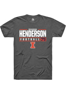 Brandon Henderson  Illinois Fighting Illini Dark Grey Rally NIL Stacked Box Short Sleeve T Shirt