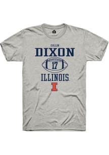 Collin Dixon  Illinois Fighting Illini Ash Rally NIL Sport Icon Short Sleeve T Shirt