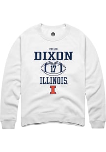 Collin Dixon  Rally Illinois Fighting Illini Mens White NIL Sport Icon Long Sleeve Crew Sweatshirt