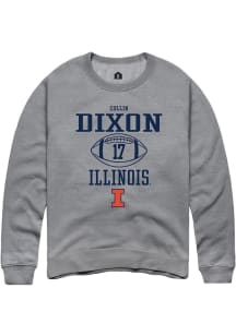 Collin Dixon  Rally Illinois Fighting Illini Mens Graphite NIL Sport Icon Long Sleeve Crew Sweatsh..