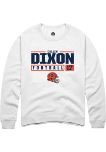 Collin Dixon  Rally Illinois Fighting Illini Mens White NIL Stacked Box Long Sleeve Crew Sweatshir..