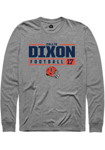 Collin Dixon  Illinois Fighting Illini Graphite Rally NIL Stacked Box Long Sleeve T Shirt