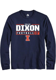Collin Dixon  Illinois Fighting Illini Navy Blue Rally NIL Stacked Box Long Sleeve T Shirt