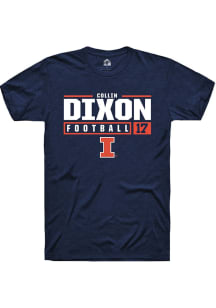 Collin Dixon  Illinois Fighting Illini Navy Blue Rally NIL Stacked Box Short Sleeve T Shirt
