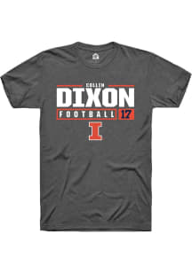 Collin Dixon  Illinois Fighting Illini Dark Grey Rally NIL Stacked Box Short Sleeve T Shirt