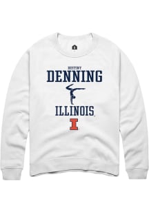 Destiny Denning  Rally Illinois Fighting Illini Mens White NIL Sport Icon Long Sleeve Crew Sweatsh..