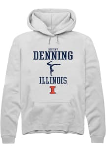 Destiny Denning  Rally Illinois Fighting Illini Mens White NIL Sport Icon Long Sleeve Hoodie