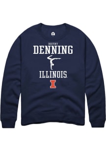 Destiny Denning  Rally Illinois Fighting Illini Mens Navy Blue NIL Sport Icon Long Sleeve Crew Swe..