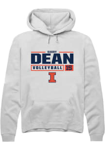 Gabby Dean  Rally Illinois Fighting Illini Mens White NIL Stacked Box Long Sleeve Hoodie