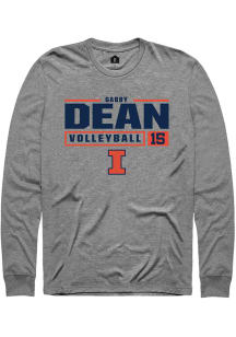 Gabby Dean  Illinois Fighting Illini Graphite Rally NIL Stacked Box Long Sleeve T Shirt