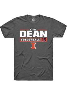 Gabby Dean  Illinois Fighting Illini Dark Grey Rally NIL Stacked Box Short Sleeve T Shirt