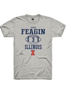 Kaden Feagin  Illinois Fighting Illini Ash Rally NIL Sport Icon Short Sleeve T Shirt