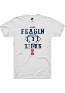 Kaden Feagin  Illinois Fighting Illini White Rally NIL Sport Icon Short Sleeve T Shirt