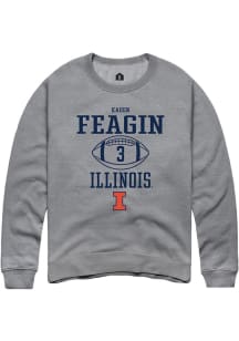 Kaden Feagin  Rally Illinois Fighting Illini Mens Graphite NIL Sport Icon Long Sleeve Crew Sweatsh..