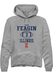 Kaden Feagin  Rally Illinois Fighting Illini Mens Graphite NIL Sport Icon Long Sleeve Hoodie