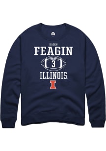 Kaden Feagin  Rally Illinois Fighting Illini Mens Navy Blue NIL Sport Icon Long Sleeve Crew Sweats..