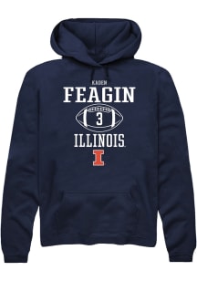 Kaden Feagin  Rally Illinois Fighting Illini Mens Navy Blue NIL Sport Icon Long Sleeve Hoodie