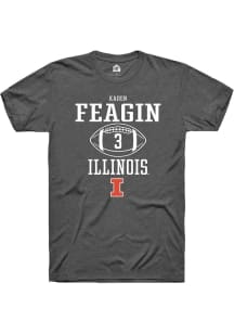 Kaden Feagin  Illinois Fighting Illini Dark Grey Rally NIL Sport Icon Short Sleeve T Shirt