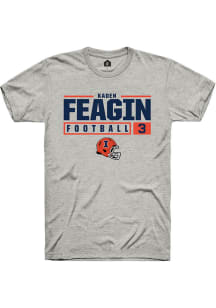 Kaden Feagin  Illinois Fighting Illini Ash Rally NIL Stacked Box Short Sleeve T Shirt