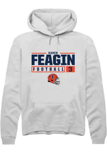 Kaden Feagin  Rally Illinois Fighting Illini Mens White NIL Stacked Box Long Sleeve Hoodie