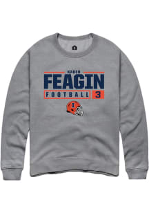 Kaden Feagin  Rally Illinois Fighting Illini Mens Graphite NIL Stacked Box Long Sleeve Crew Sweats..