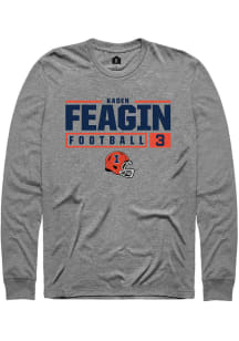 Kaden Feagin  Illinois Fighting Illini Graphite Rally NIL Stacked Box Long Sleeve T Shirt