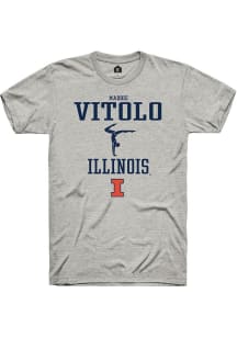 Madison Vitolo  Illinois Fighting Illini Ash Rally NIL Sport Icon Short Sleeve T Shirt
