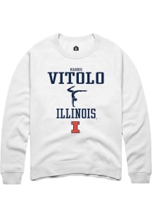 Madison Vitolo  Rally Illinois Fighting Illini Mens White NIL Sport Icon Long Sleeve Crew Sweatshi..