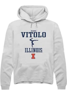 Madison Vitolo  Rally Illinois Fighting Illini Mens White NIL Sport Icon Long Sleeve Hoodie