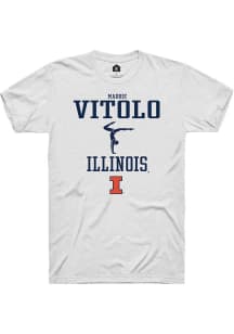 Madison Vitolo  Illinois Fighting Illini White Rally NIL Sport Icon Short Sleeve T Shirt