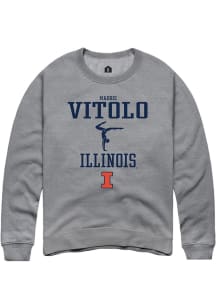Madison Vitolo  Rally Illinois Fighting Illini Mens Graphite NIL Sport Icon Long Sleeve Crew Sweat..