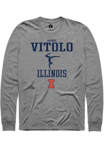 Madison Vitolo  Illinois Fighting Illini Graphite Rally NIL Sport Icon Long Sleeve T Shirt