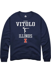 Madison Vitolo  Rally Illinois Fighting Illini Mens Navy Blue NIL Sport Icon Long Sleeve Crew Swea..