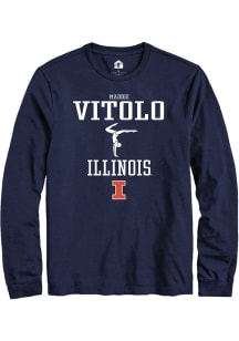 Madison Vitolo  Illinois Fighting Illini Navy Blue Rally NIL Sport Icon Long Sleeve T Shirt