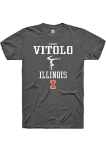 Madison Vitolo  Illinois Fighting Illini Dark Grey Rally NIL Sport Icon Short Sleeve T Shirt