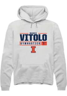 Madison Vitolo  Rally Illinois Fighting Illini Mens White NIL Stacked Box Long Sleeve Hoodie