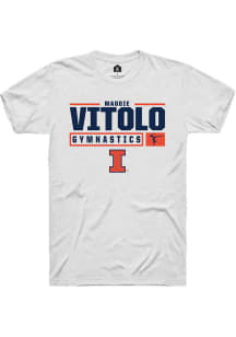 Madison Vitolo  Illinois Fighting Illini White Rally NIL Stacked Box Short Sleeve T Shirt