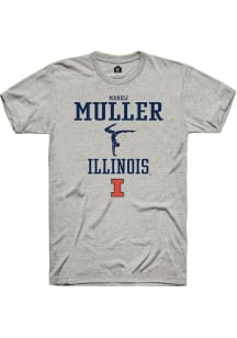 Mareli Muller  Illinois Fighting Illini Ash Rally NIL Sport Icon Short Sleeve T Shirt