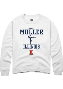 Mareli Muller  Rally Illinois Fighting Illini Mens White NIL Sport Icon Long Sleeve Crew Sweatshir..