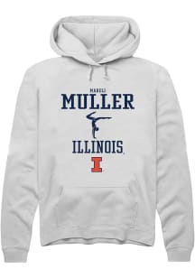Mareli Muller  Rally Illinois Fighting Illini Mens White NIL Sport Icon Long Sleeve Hoodie
