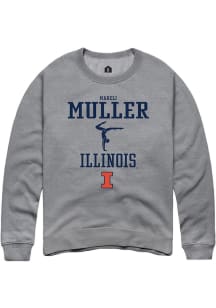 Mareli Muller  Rally Illinois Fighting Illini Mens Graphite NIL Sport Icon Long Sleeve Crew Sweats..