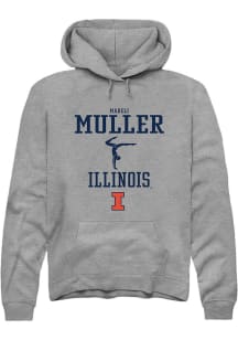 Mareli Muller  Rally Illinois Fighting Illini Mens Graphite NIL Sport Icon Long Sleeve Hoodie