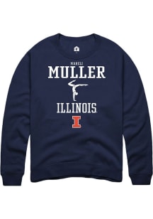 Mareli Muller  Rally Illinois Fighting Illini Mens Navy Blue NIL Sport Icon Long Sleeve Crew Sweat..