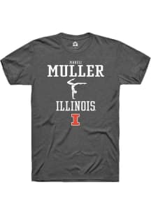 Mareli Muller  Illinois Fighting Illini Dark Grey Rally NIL Sport Icon Short Sleeve T Shirt