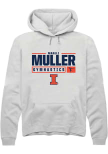 Mareli Muller  Rally Illinois Fighting Illini Mens White NIL Stacked Box Long Sleeve Hoodie