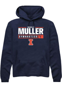 Mareli Muller  Rally Illinois Fighting Illini Mens Navy Blue NIL Stacked Box Long Sleeve Hoodie