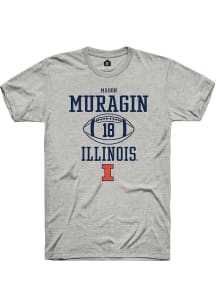 Mason Muragin  Illinois Fighting Illini Ash Rally NIL Sport Icon Short Sleeve T Shirt