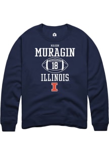Mason Muragin  Rally Illinois Fighting Illini Mens Navy Blue NIL Sport Icon Long Sleeve Crew Sweat..