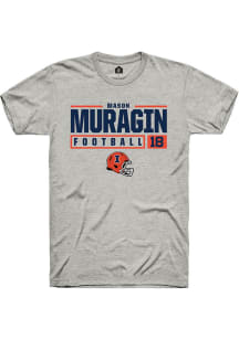 Mason Muragin  Illinois Fighting Illini Ash Rally NIL Stacked Box Short Sleeve T Shirt