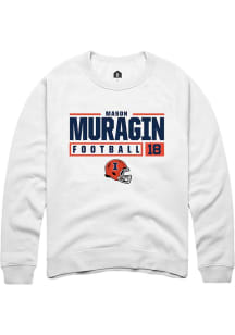 Mason Muragin  Rally Illinois Fighting Illini Mens White NIL Stacked Box Long Sleeve Crew Sweatshi..